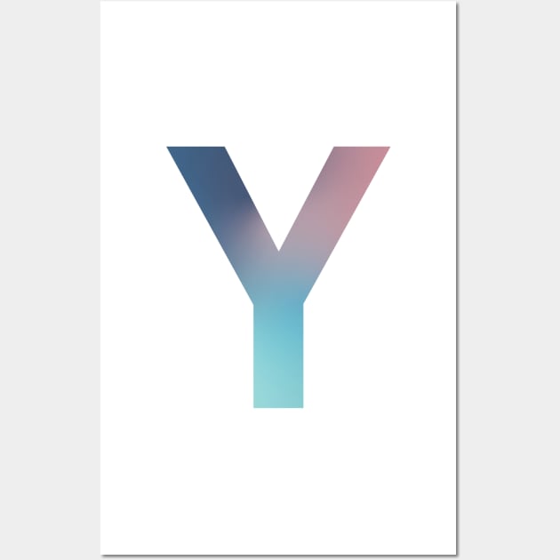 Gradient Letter Y Initial Alphabet Wall Art by murialbezanson